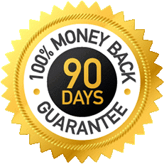 90-day money-back guarantee seal